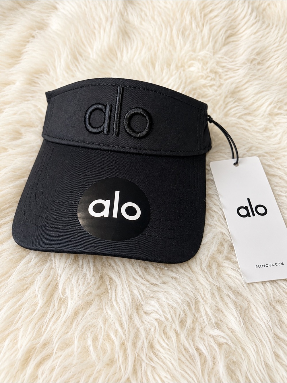 Alo Yoga Performance Visor Black Charcoal Adjustable Sports Golf Hat New